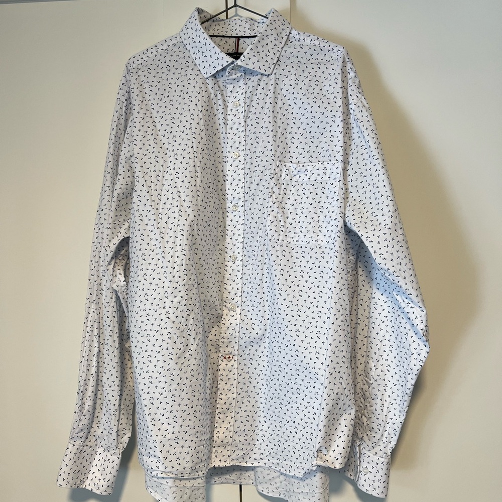 Men's White Patterned Shirt